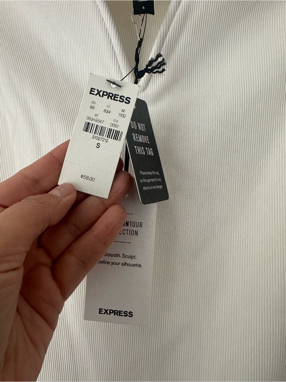 Express Body Contour Compression Off Shoulder bodysuit small - Picture 3 of 4